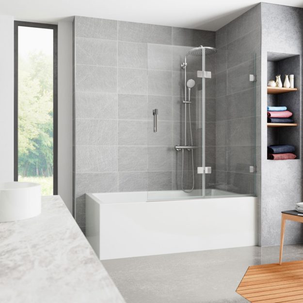 Bild einer Dusche in Badewanne mit Glastür von Reichel